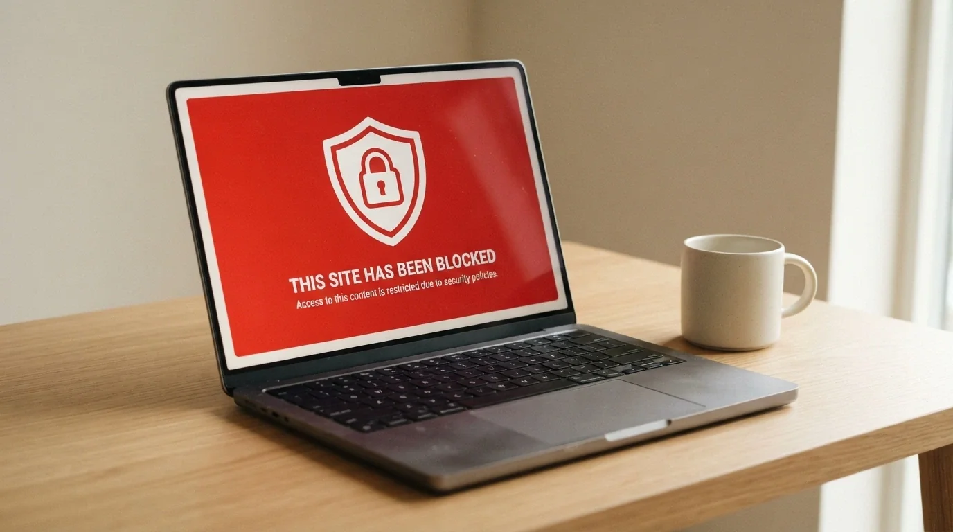 A browser window showing the ACMA blocking notice displayed when an Australian ISP restricts access to an illegal gambling website