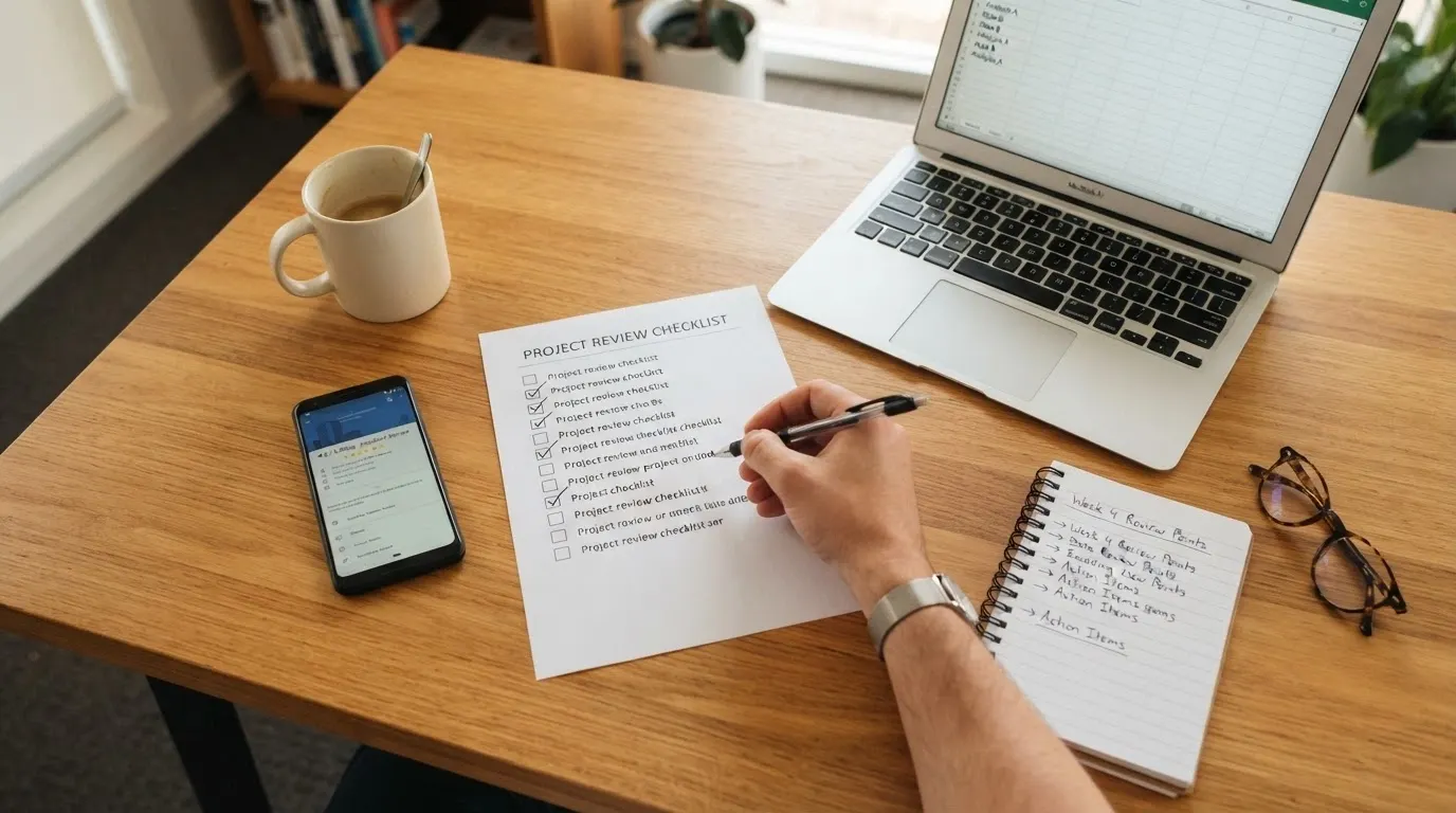 A desk-level view of review criteria — licence checks, player-complaint records, bonus-term analysis — with source logos