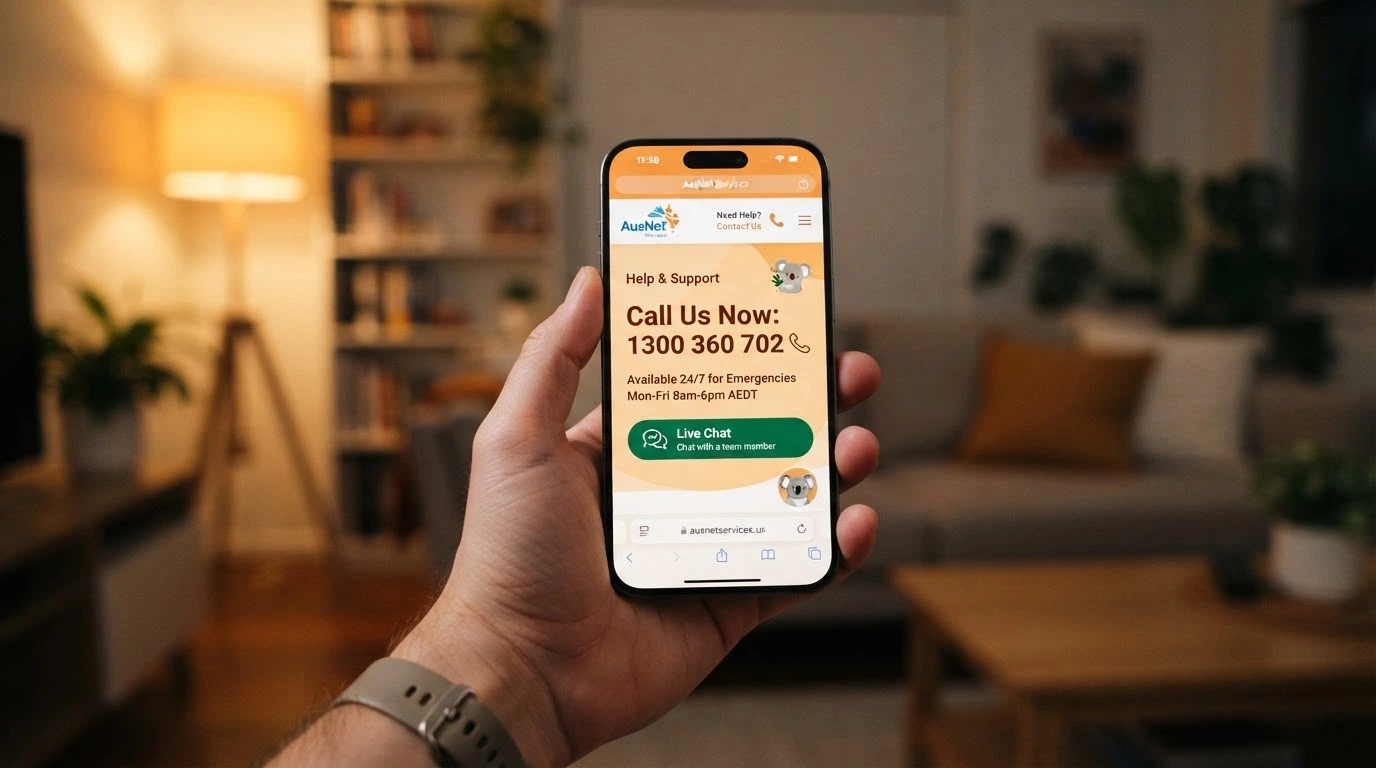 A close-up of a phone screen showing the Gambling Help Online homepage with the 1800 858 858 number prominent