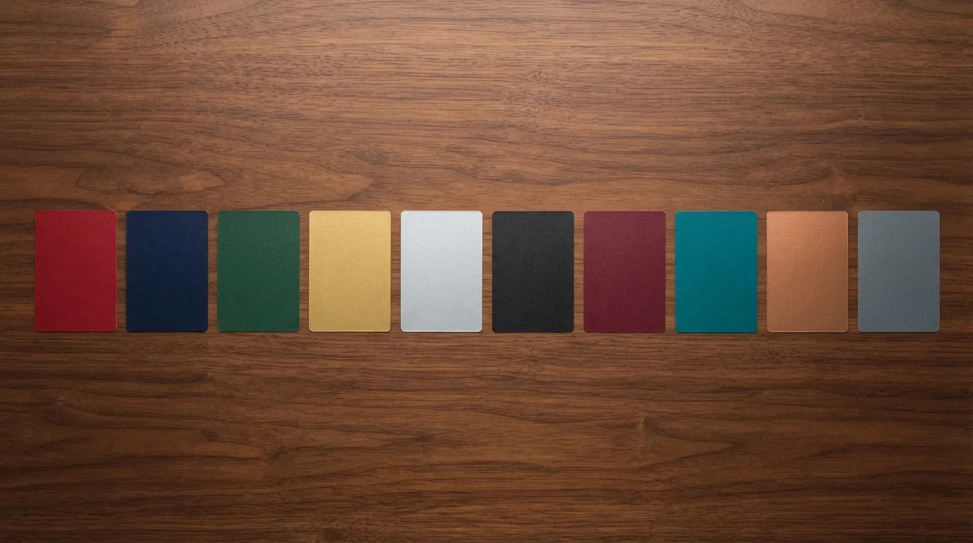 A grid or row of ten casino-brand cards arranged side by side, each with a distinct colour and logo placeholder, conveying comparison