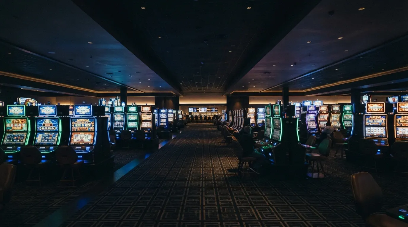 The Star Brisbane gaming floor with rows of electronic gaming machines, ambient lighting, wide aisles